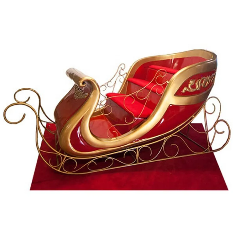 Lifesize Fiberglass Santa Sleigh for Christmas Decoration