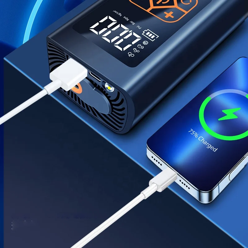 Automotive portable mini air pump intelligent emergency air pump charging bank