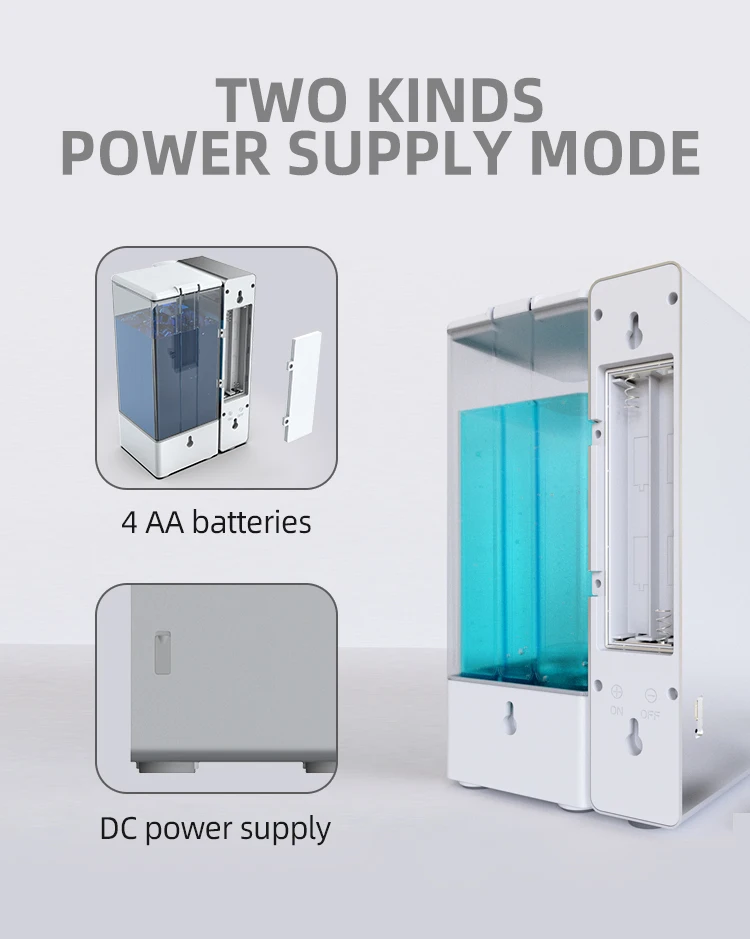1000ml Industrial Wall Mounted Plastic Liquid Detergent Soap Hands Free Smart Hospital Automatic Sensor Alcohol Gel