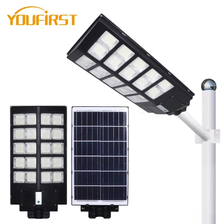 High Power Solar Lights Outdoor Street IP65 Outdoor Rainproof 120 160 200 Watts All In One Solar Charge Road Lamp
