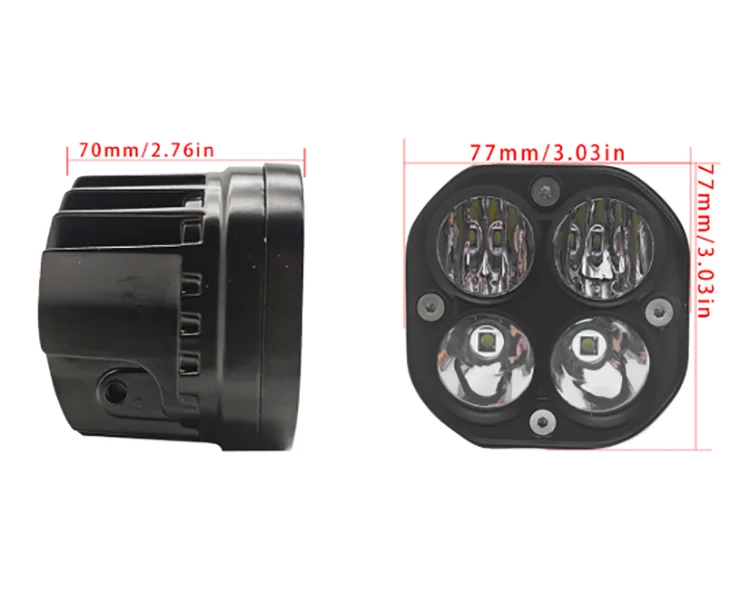 off road square car led spot light 40w white amber yellow green color led work light 12v