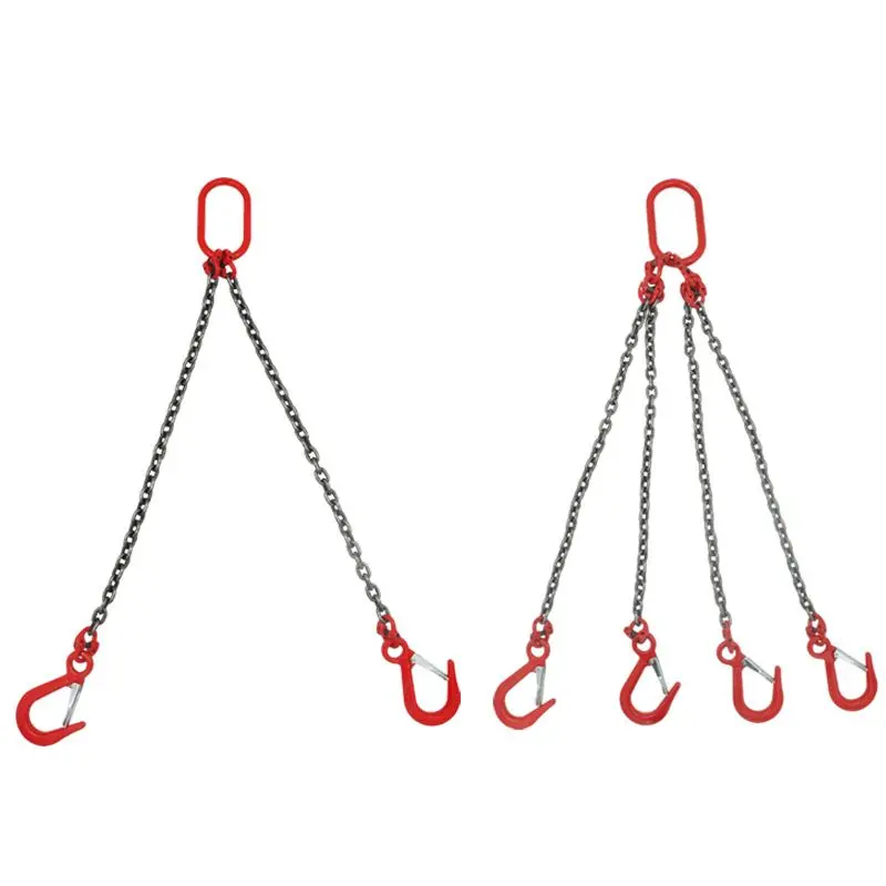 Riggings Crane 2 3 4 Legs Cargo Lifting G80 Chain Sling Hook Steel Combination Link Hanging Spreader Limb Hoist Adjustable