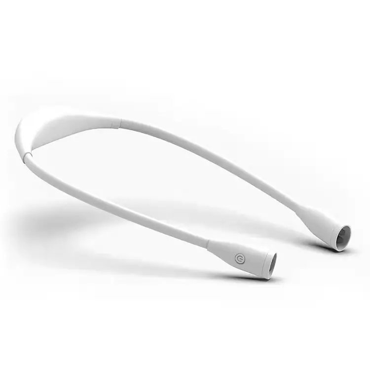 Rechargeable 4 Super Bright LED Book Light 3 Level Control Reading Neck Hug Light White Silk Head Switch Logo Battery Lighting