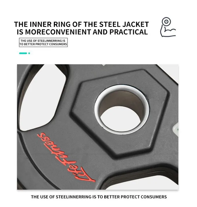 2024 new 5kg/10kg/15kg/20kg /25kg Cheap Gym three-hole sheet hand-grab sheet gym dedicated home PU barbell weight plates