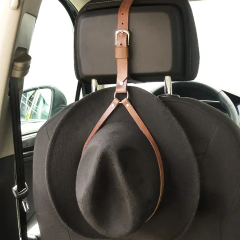 Portable PU Leather Hat Hanger Display Golf Hat Sunshine Hats Hanging Pouch Wall Decor
