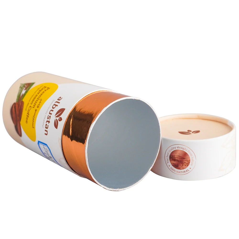 Round Empty Various Size Aluminum Foil Composite Cosmetic Tea Coffee Paper Tube