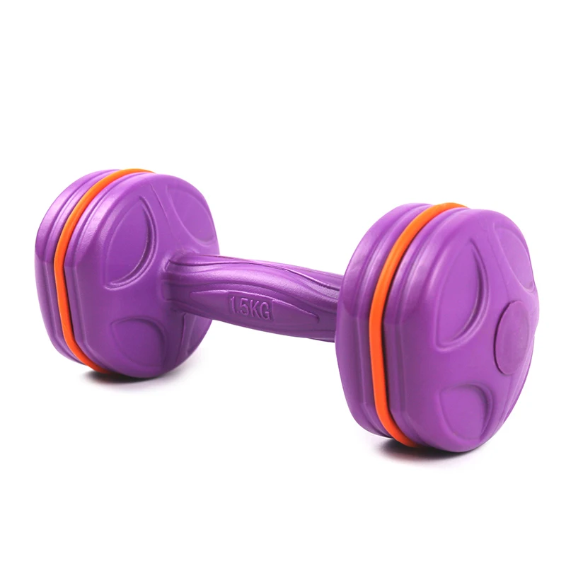 Colorful Plastic Sand-Filled Dumbbell 2kg Weight Home Use Fitness Equipment for Women