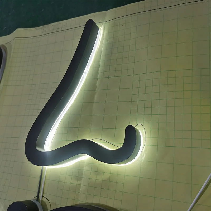  Индивидуальная подсветка из нержавеющей стали 3D светодиодный знак буквы