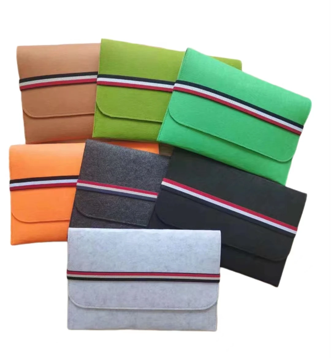 Wholesale Multi-function Laptop Sleeve Bag  A4 A5 document bag Felt Bag with Pocket and Small Case