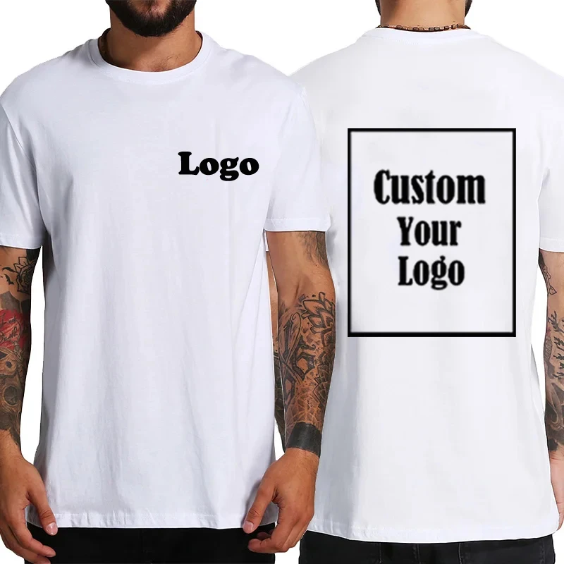 Футболка для мужчин на заказ Высококачественная 100% хлопковая 2024 дизайнерская футболка с логотипом пустая большого размера круглым вырезом уличная одежда