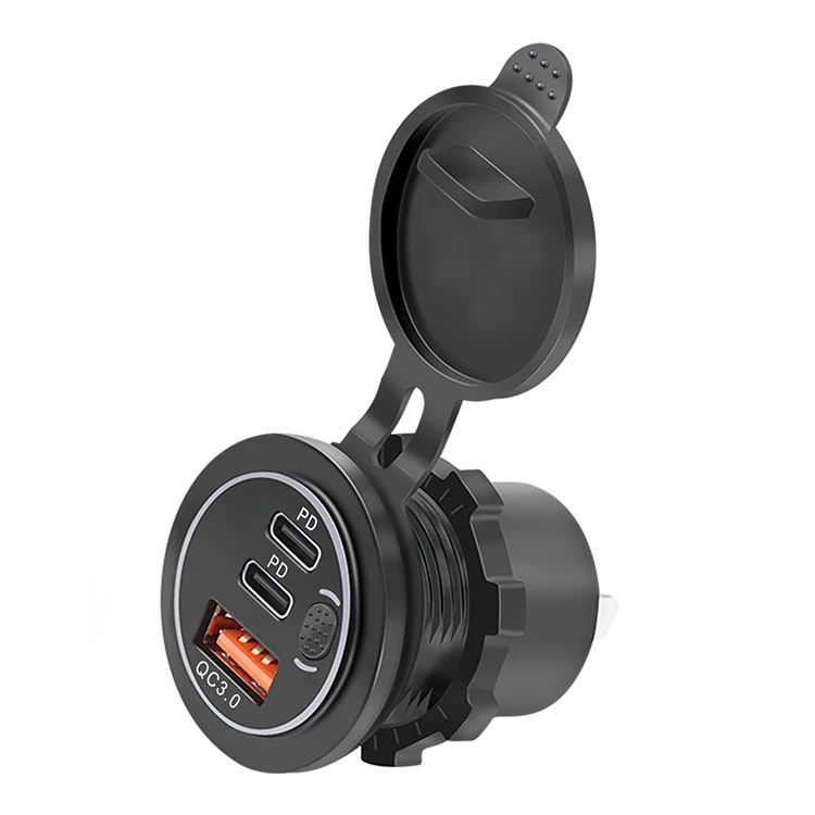 45 Вт двойной тип C PD USB A QC3.0 18 3 порта 63 автомобильное зарядное