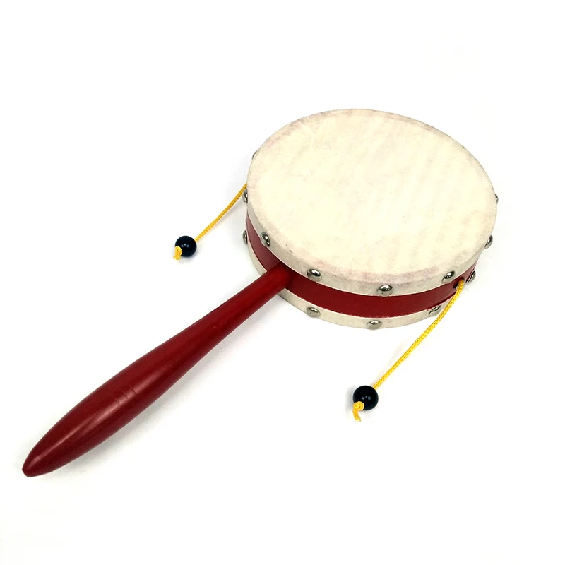 Wholesale high quality newborn montessori toy wooden rattle drum musical