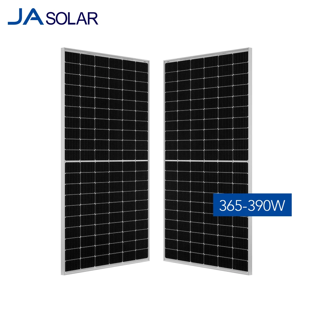 Half cell perc monocrystalline JA solar panel 400w 390w 380w 370w 365w 9bb in rotterdam warehouse