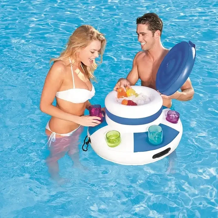 Custom Summer Portable PVC Beer Barrel Cooler For Pool Party Inflatable Floating Pool Cooler