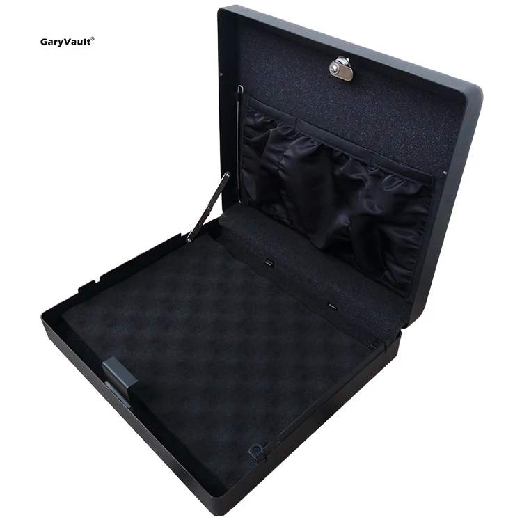 Hot Sale Portable Steel Cash Locker Lock Box Fireproof  Key Safe Tactical Defense Gun Safe