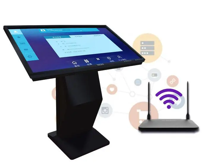 55 inch 4K screen 3840x2160 floor stand digital signage touch screen kiosk with wifi totem