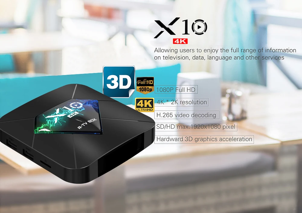 OEM android tv box X10 4k Android 7.1 2G 16G Smart tv box r-tv box X10 amlogic s905w