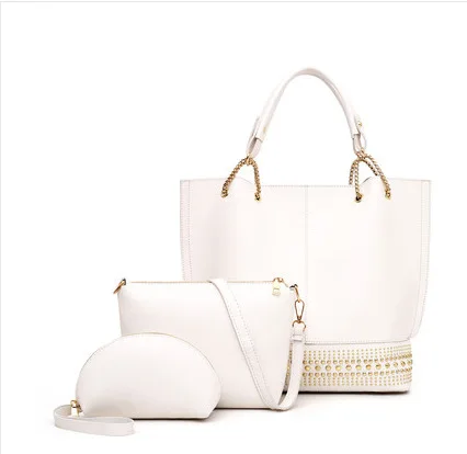 New Product woman bags fashion shoulder bag set 3 in 1 PU  large capacity women bags handbag with purses