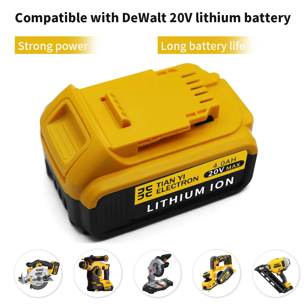  18v/20v 3ah 4ah 5ah 6ah Rechargeable replacement battery DCB200 series high capacity for Dewalts power tools