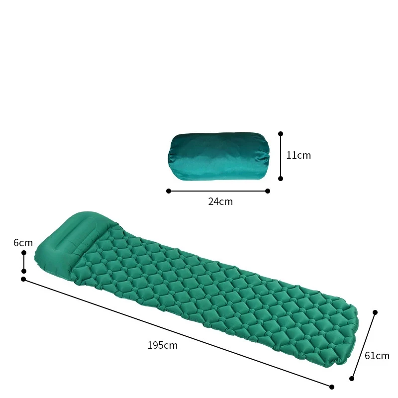 TPU Lightweight Air Sleeping Mattress Pad with Pillow Single Self Inflating Outdoor  Camping Mat