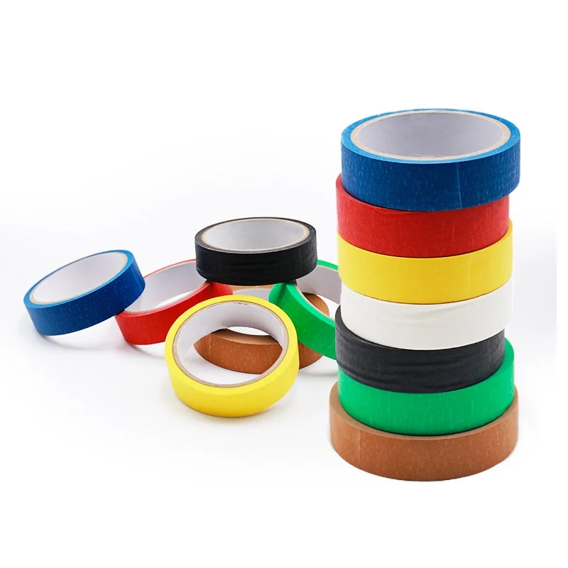 Highly Sticky Crepe Painting Masking Paper Adhesive Tape Kraft Paper Acrylic Waterproof Tape without Printing