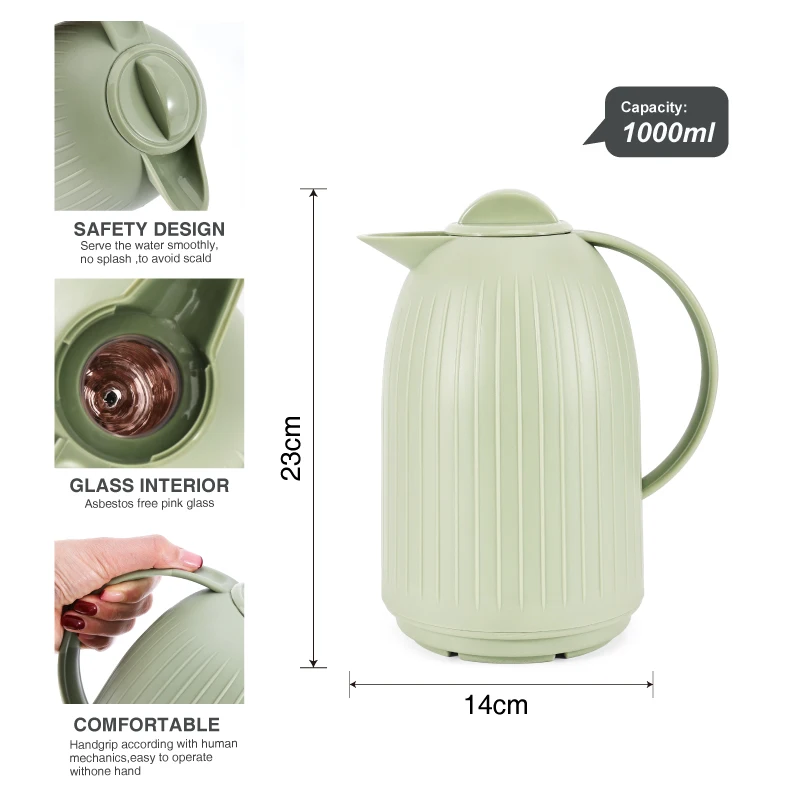 Customized Vaccum Insulation Dallah Arabic Coffee Carafe Pot With Glass Liner