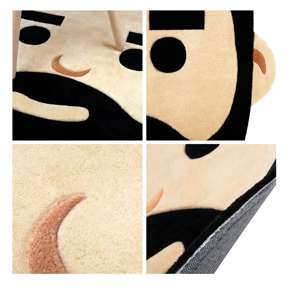Die Cut Custom Hand Tufted Rug Human Face Custom Fashion Anime Rug
