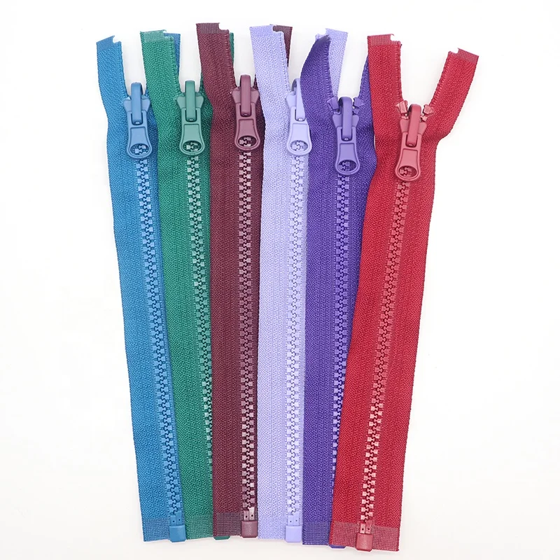KY Sewing Accessories Zip 5# Fashion Reversible Slider Puller Open-end Custom Design Logo Size Color Black Plastic Resin Zipper