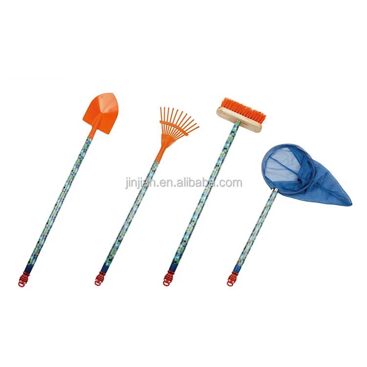 ODM factory custom metal long wooden handle garden tools spade broom brush shovel rake