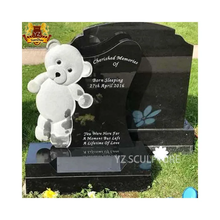 Wholesale Custom Granite Cartoon Headstone Marble Teddy Bear Headstone Stone Granite Tombstones And Monuments For Babies