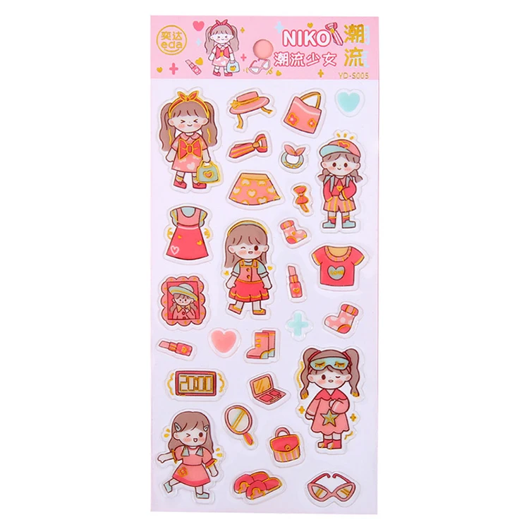 Cartoon cute stickers custom creative stickers cute decorative sticker oem