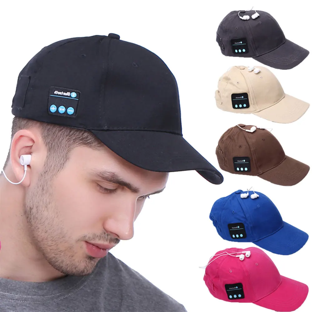 High quality Bluetooth 5.0 Earphone Sport Music Cap unisex dropshipping 100% cotton outdoor sports music baseball hats