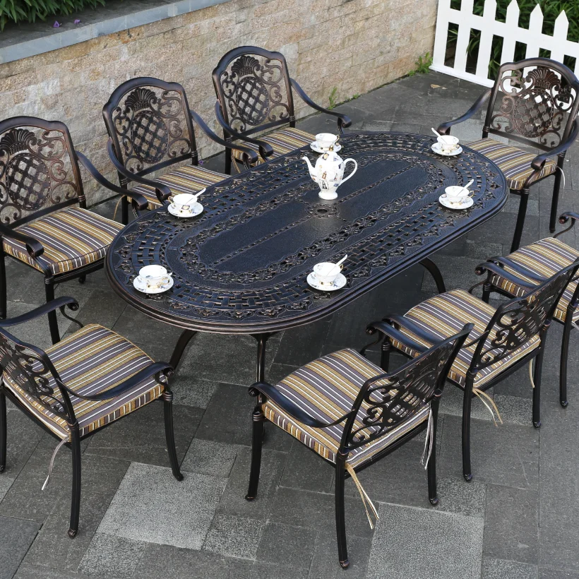 Outdoor Dining Table and Chair Modern Garden Furniture Set Luxury Commercial Hotel Restaurant Frame Style Living furniture