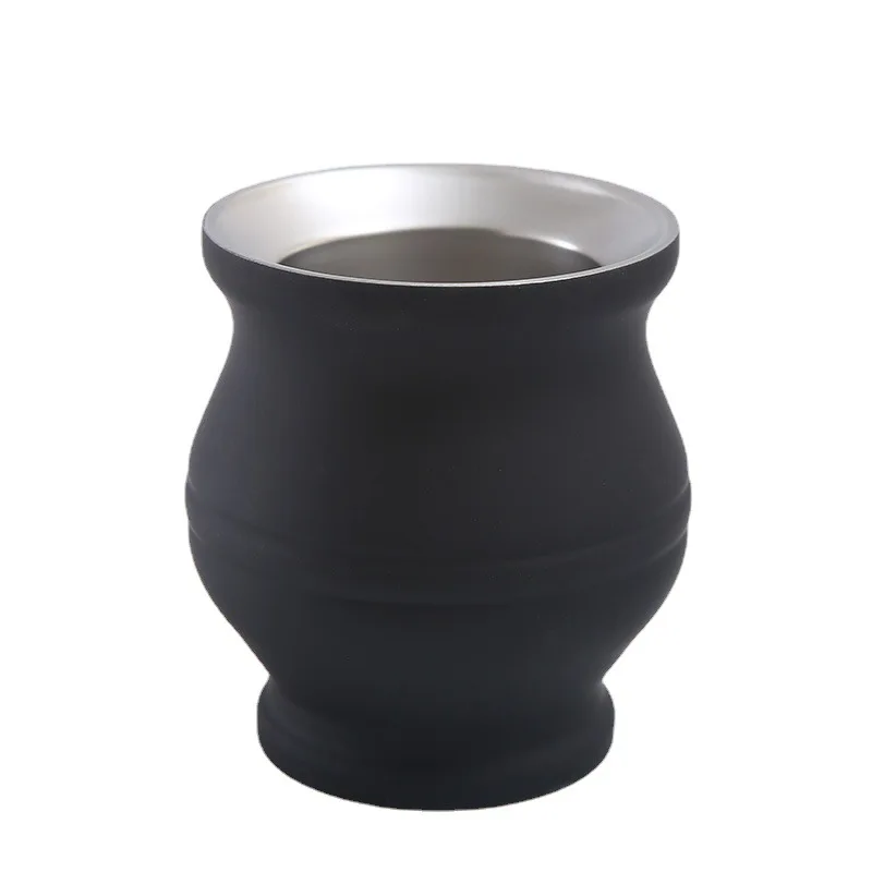 Unique design high value outdoor 304 stainless steel yerba mate tea cup and bombilla set