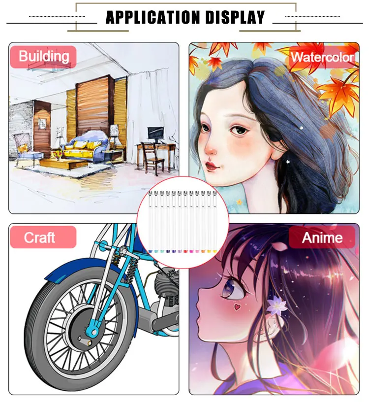 KHY 24 Colors Sketch Calligraphy For Paint Art Fine Point Liner Custom Draw Fineliner Set Of Permanent Ink Marker Pen