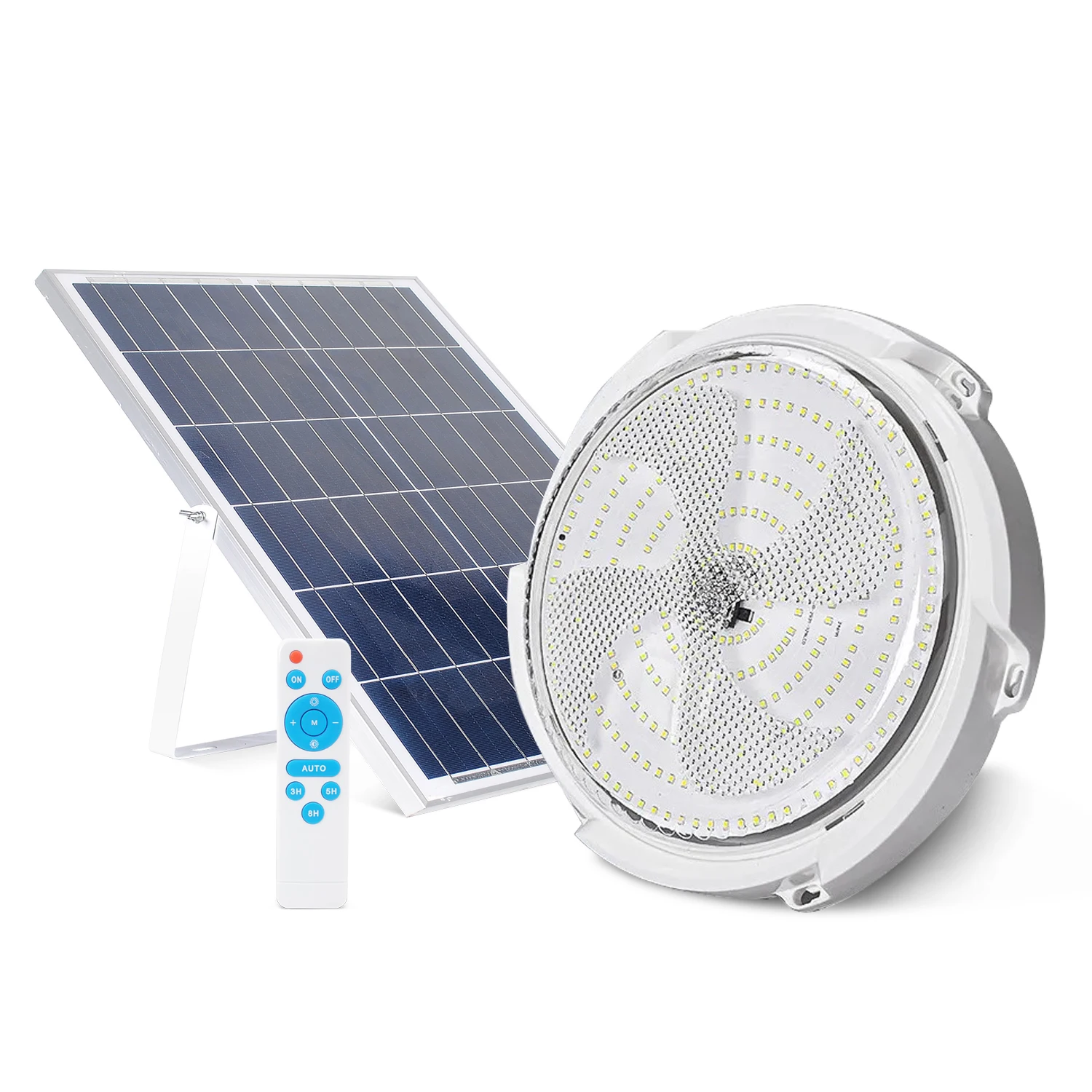 HESHI Intelligent Solar LED Ceiling Light Ip65 Outdoor Garden Indoor Waterproof 50W 100W 150W 200W 300W 80 ABS DC 3.2V
