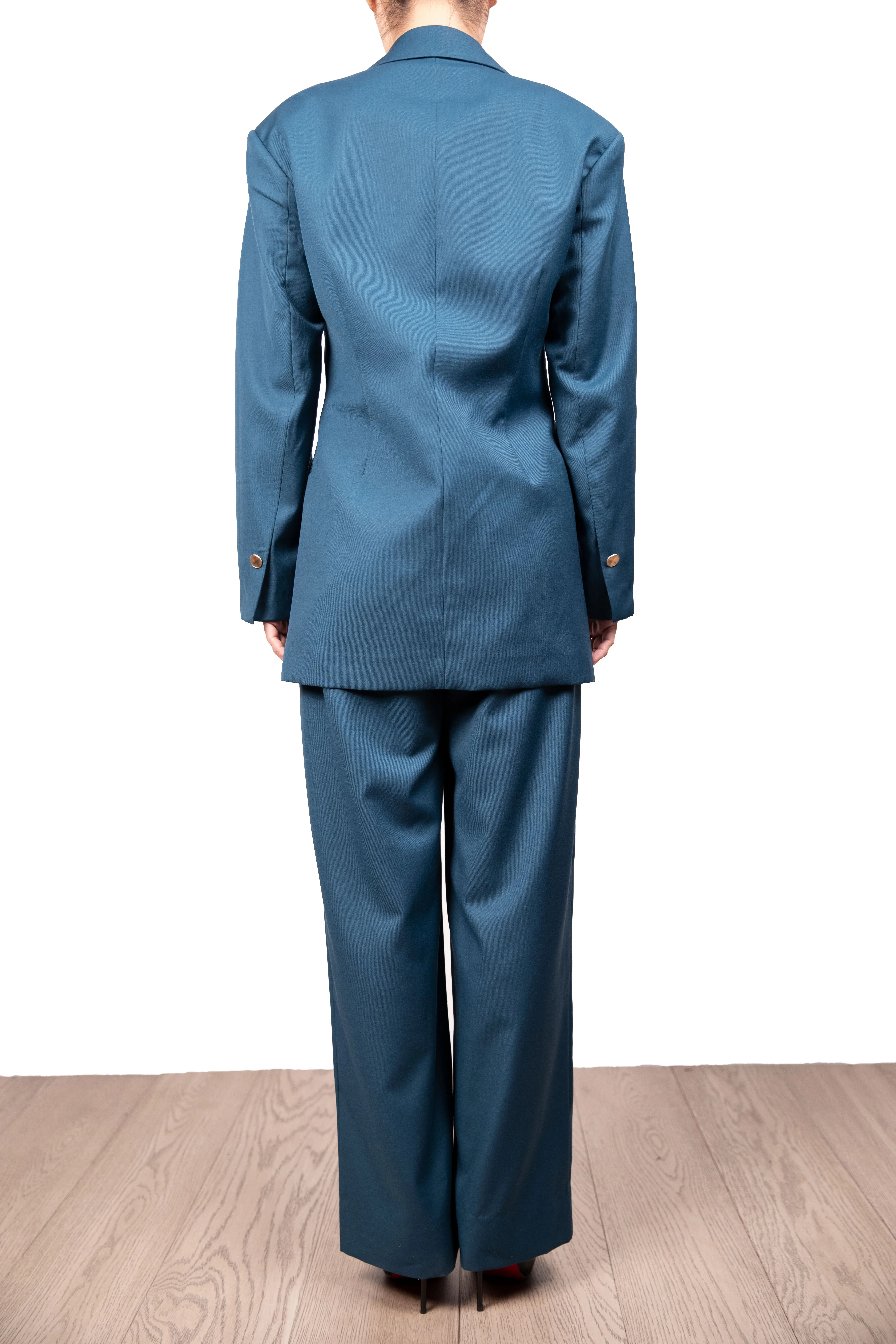 Женский костюм от производителя, костюм из двух предметов, однотонный теплый шерстяной костюм на одной пуговице для офиса, деловой пиджак для зимы