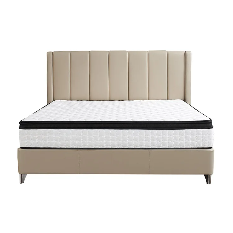 New  design bedroom wood home furniture modern simple PVC car leather luxury bed