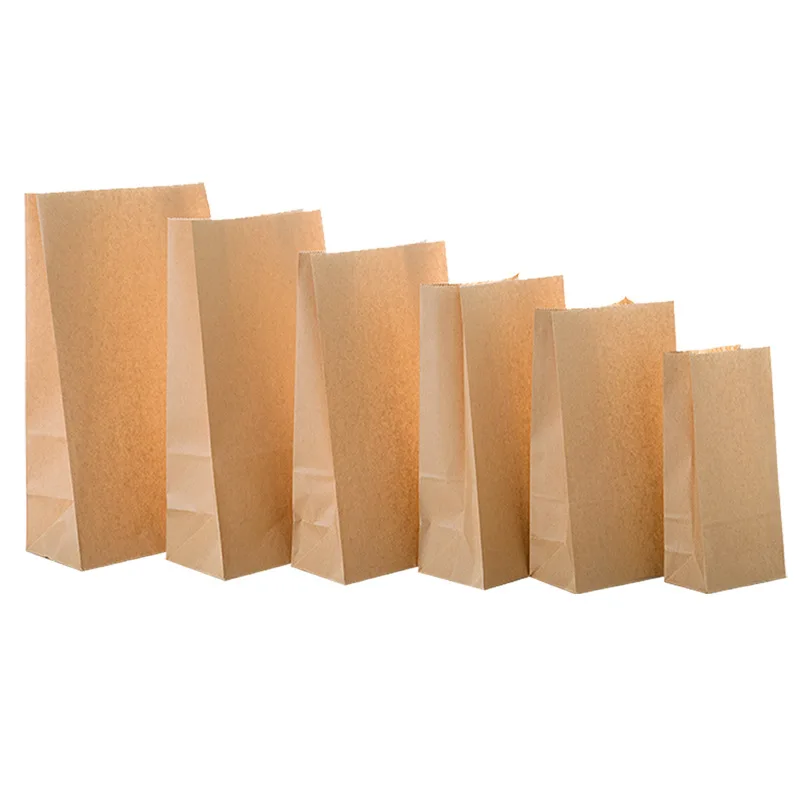 
Stock delivery fast brown cheap hot sale disposable food grade kraft paper bag 