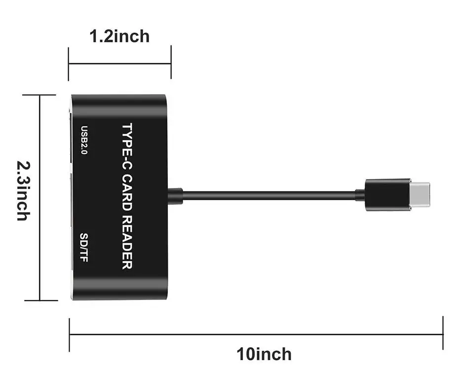USB C 3 в 1 концентратор адаптер мультипорт конвертер SD/TF кардридер для