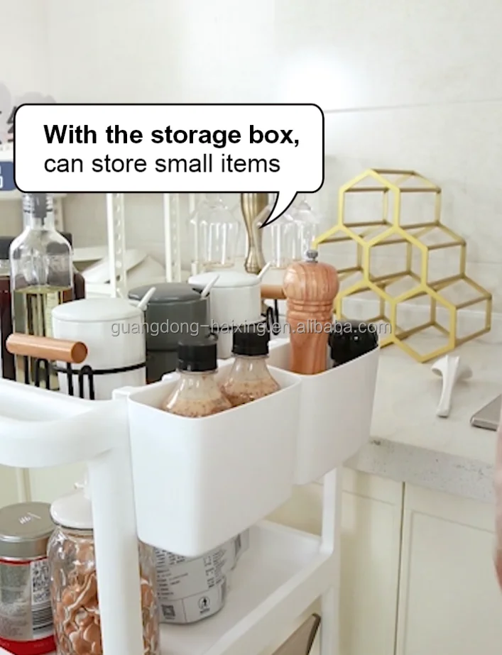 Haixing Household Plastic 4 Layers Storage Rack Organizer Bathroom Storage With Wheels Drawer