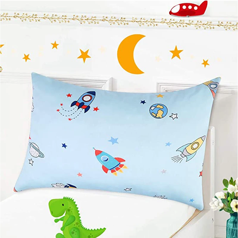 100% Cotton Lovely  Pattern Print Bed Pillowcases Set of 2 Queen Kids Pillow case Covers For Boys and Girls