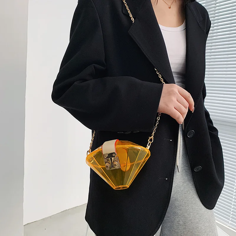  bags transparent PVC jelly handbags design famous brands lady evening for women acrylic bag chain sac a