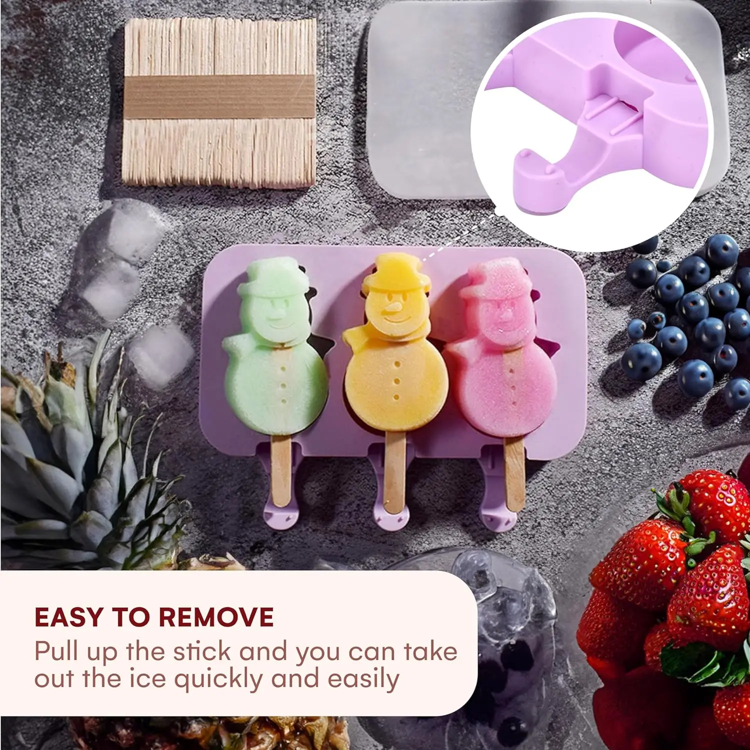 Reusable Ice Cream Mold Popsicle Maker DIY Freezer Ice Lolly Mould Silicone Popsicle Molds Maker Homemade