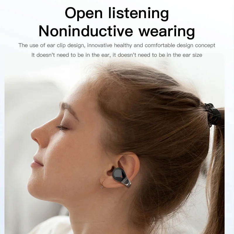 Tws true wireless q60 ows sports noise cancelling type c clip on air bone conduction auricular earbud in-ear headphone earphone