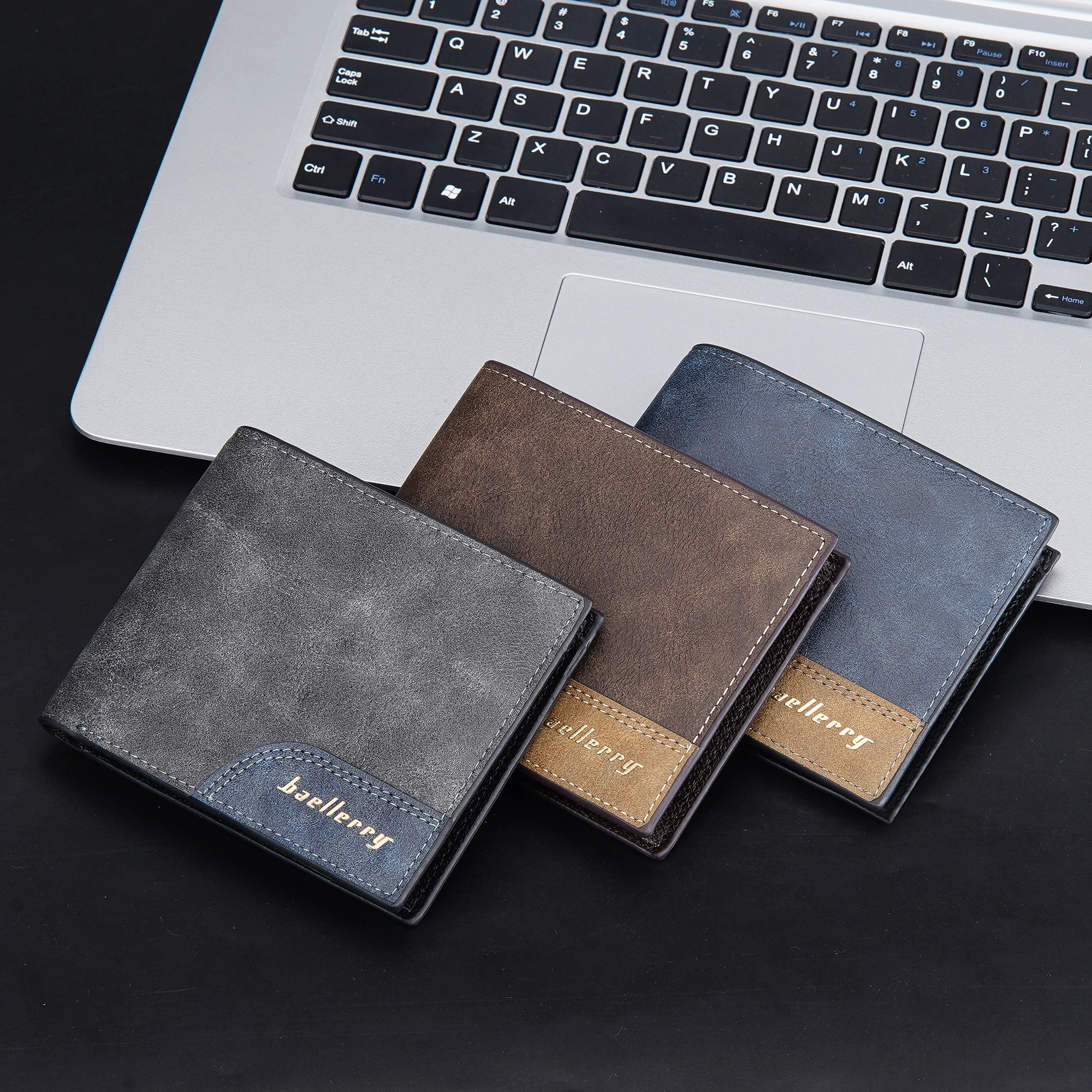 Baellerry Casual RFID Function Wallets for Men Credit Card Holder Wallet Multi- Card Wholesale Men Short Wallets