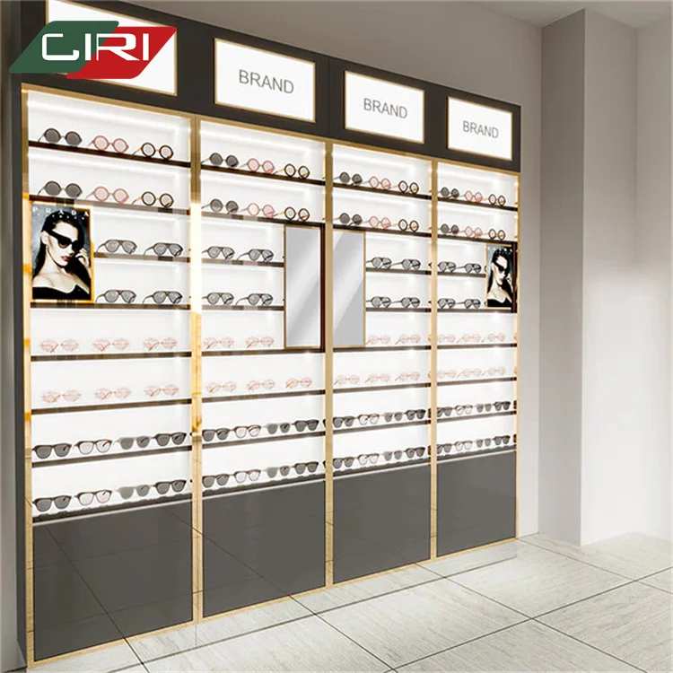 CIRI Optical Store Display Fixture Acrylic Eyewear Retail Display Stand Cabinet With Led For Sunglasses Acrylic Display Case