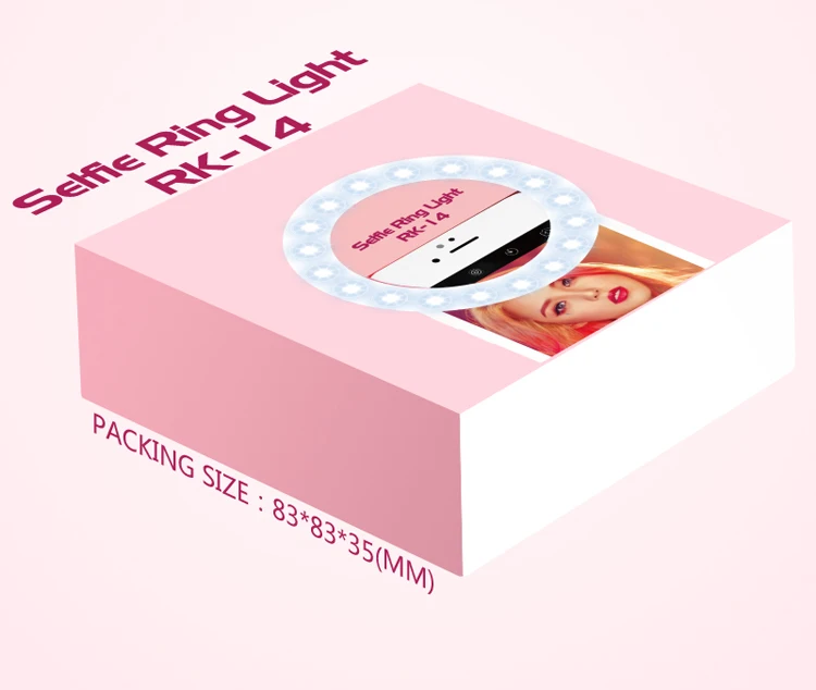 2021 High Quality Custom Logo RK14 led mobile phone selfie ring light for smartphones