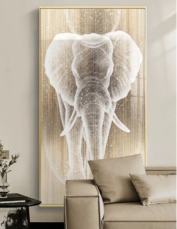 Led Light Porcelain Painting Home Decor Luminous Crystal Newly Design Luxury Modern Wall Art Customized Logo Rectangle Printed