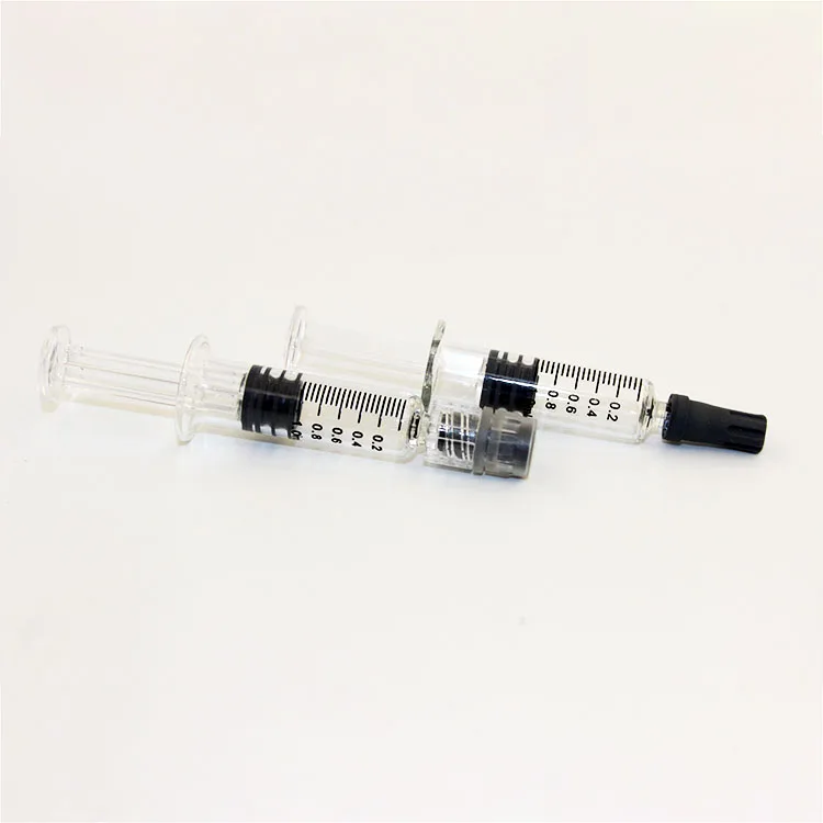 
Custom Logo 1ml Cbd Glass PLASTIC Luer Lock Oil Syringe 